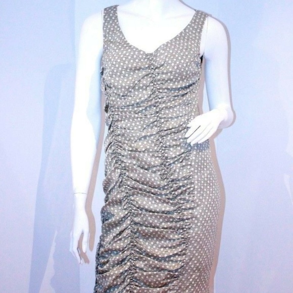 Ali Ro Green Polka Dot Versatile Ruched Dress - Picture 1 of 1